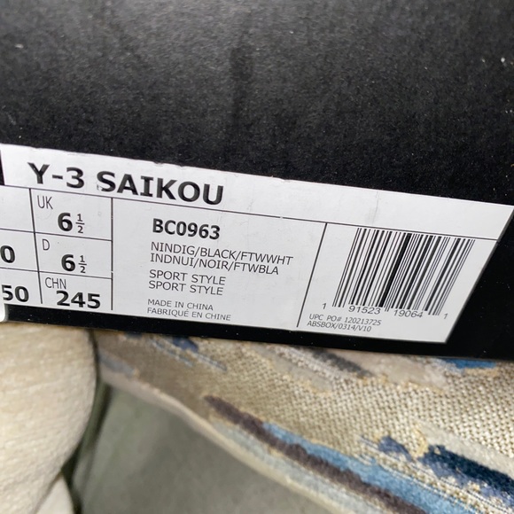 Y-3 Yohji Yamamoto X Adidas saikou night indigo NWB Men's sneakers NWT - Picture 5 of 7